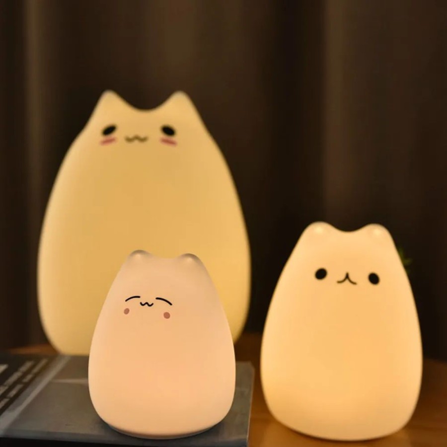 Home & Gadgets Kawaii Shop | Kawaii Cat Lamp 7 Colors Changing