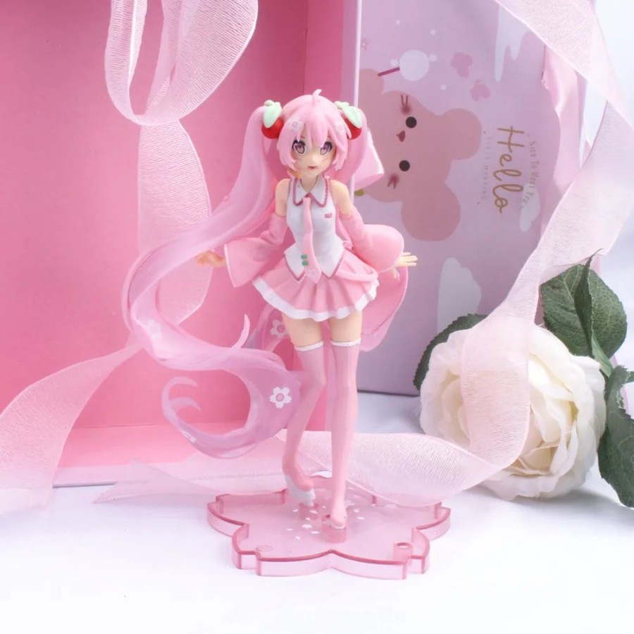 Toys Kawaii Shop | Pink Sakura Anime Girl Hatsune Miku Action Figure