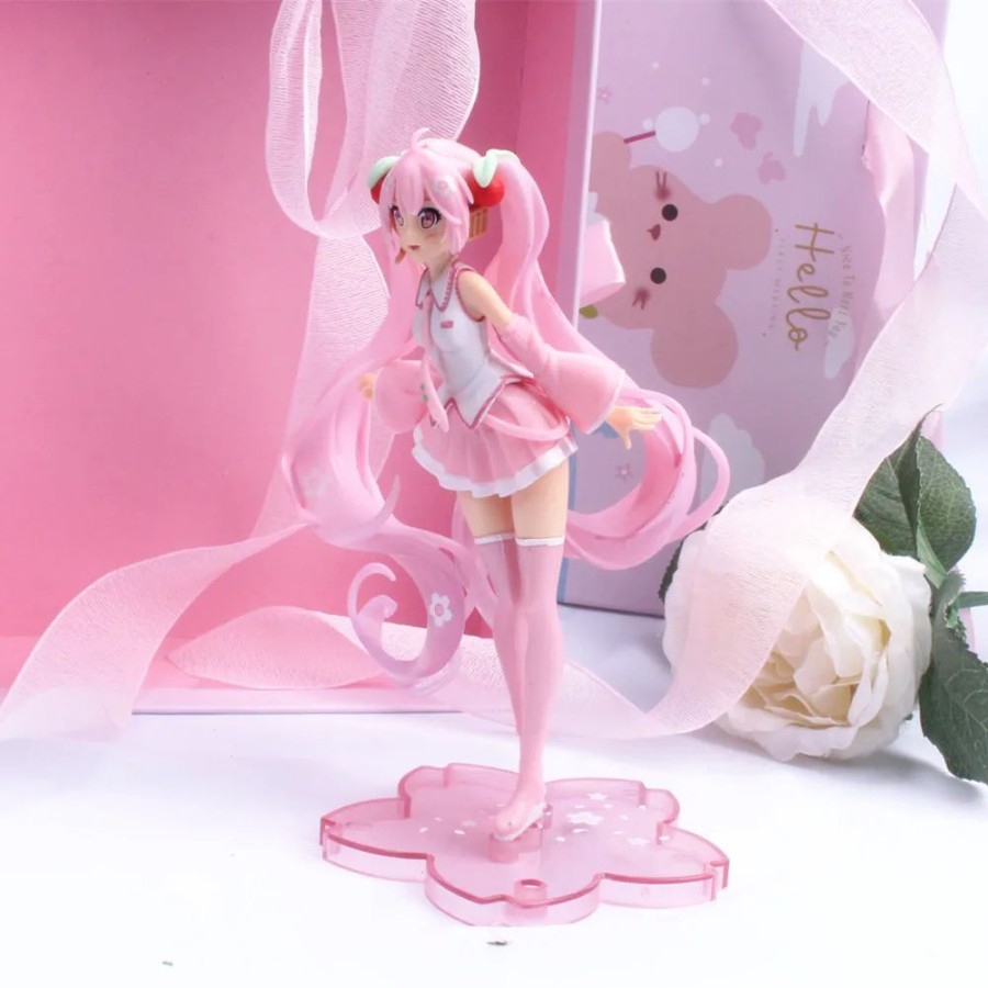 Toys Kawaii Shop | Pink Sakura Anime Girl Hatsune Miku Action Figure