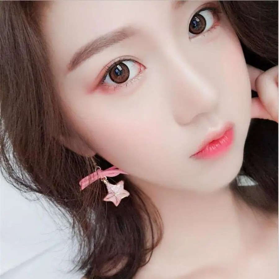 Accessories Kawaii Shop | Korean Pink Tassel Acrylic Earrings