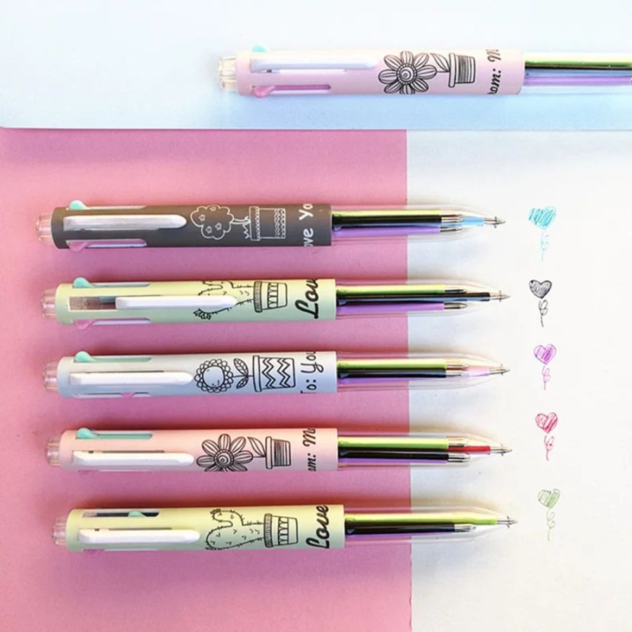 Stationary Kawaii Shop | 5 Colors Kawaii Multicolor Pen