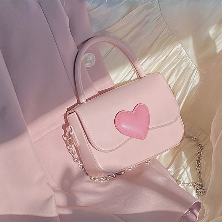 Accessories Kawaii Shop | Pink Heart Shoulder Bag