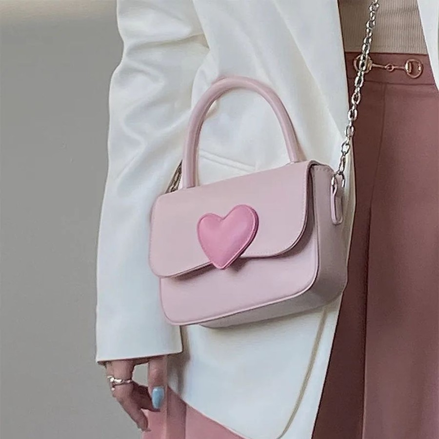 Accessories Kawaii Shop | Pink Heart Shoulder Bag