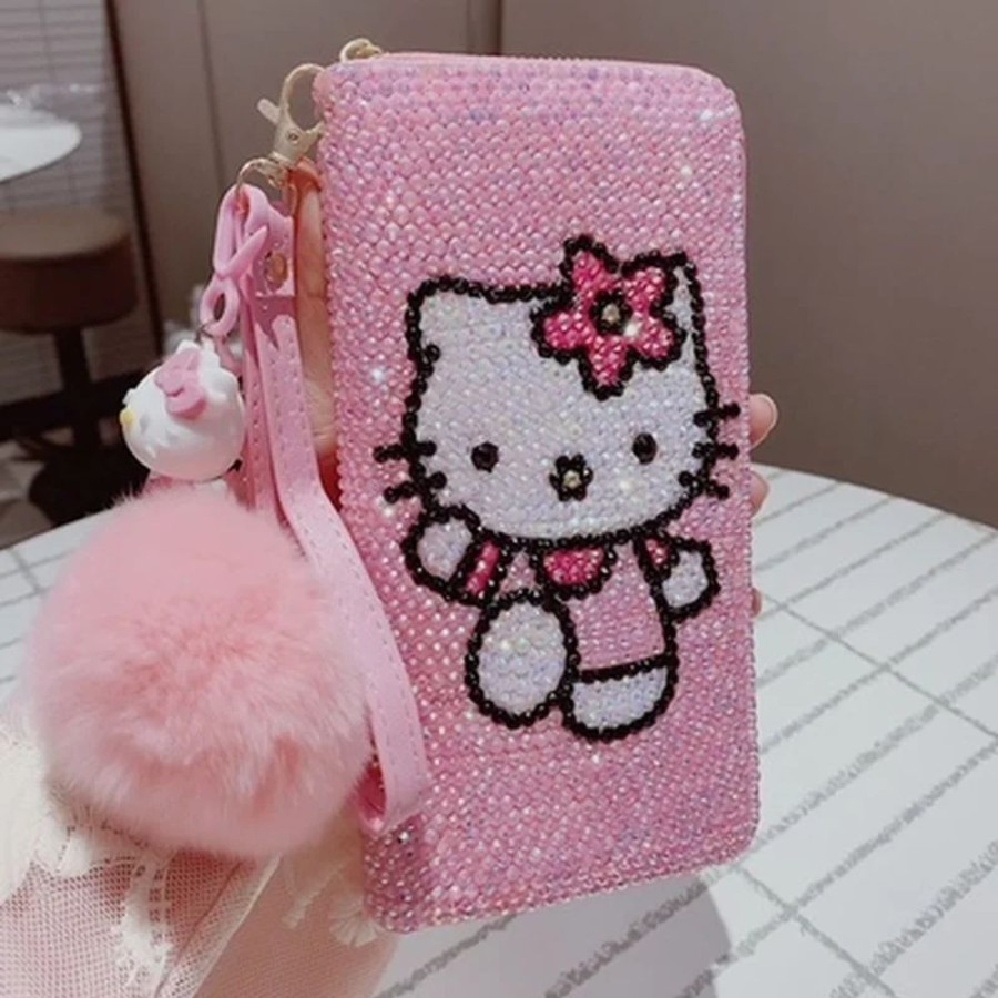 Accessories Kawaii Shop | K W Ii Hello Kitty Di Mond Money Folder G