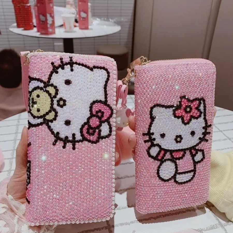 Accessories Kawaii Shop | K W Ii Hello Kitty Di Mond Money Folder G