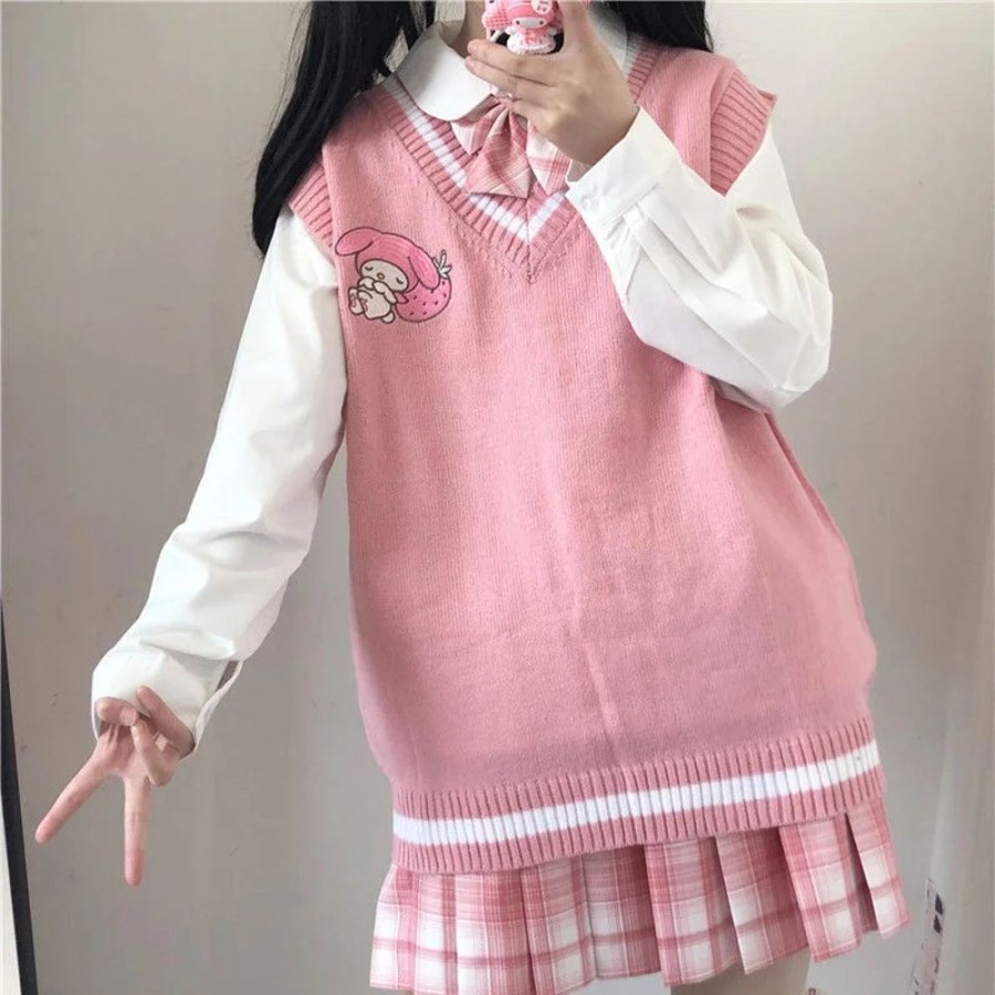 Fashion Kawaii Shop Sweaters & Hoodies | Over Ized Harajuku Knitted Ve T