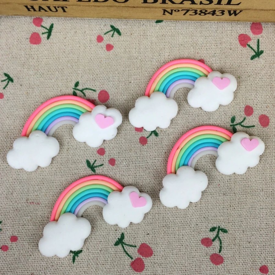 Accessories Kawaii Shop | 10Pcs Kawaii Clay Miniature Rainbows