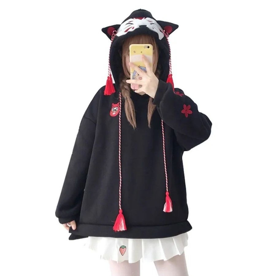 Fashion Kawaii Shop Sweaters & Hoodies | Japane E Cute Fox Ear Treet Fa Hion Hoodie