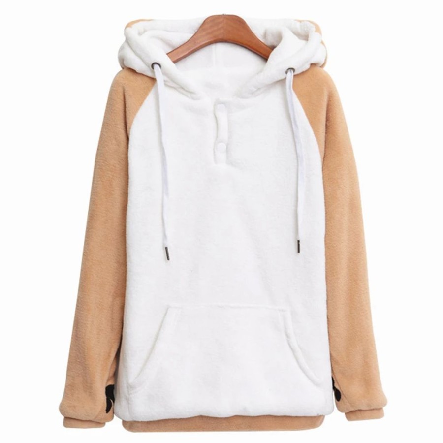 Fashion Kawaii Shop Sweaters & Hoodies | Akita Dog Ear And Tai P U H Hoodie Dog Hoodie