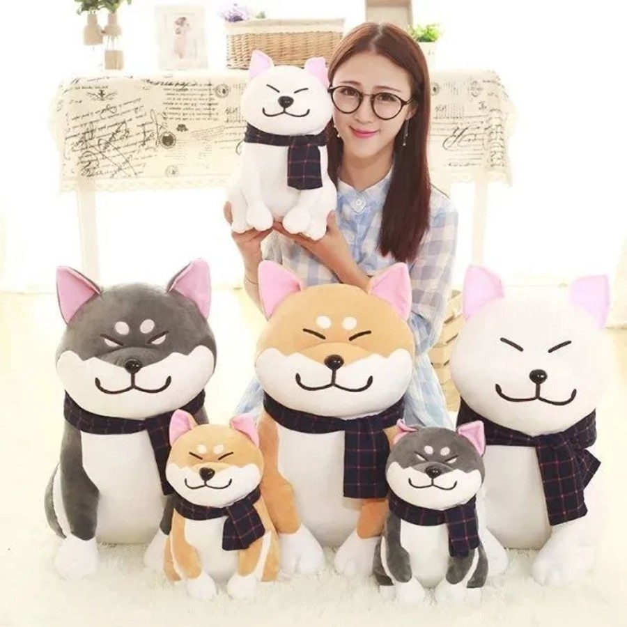 Toys Kawaii Shop | Kawaii Scarf Shiba Dog Plush Toy