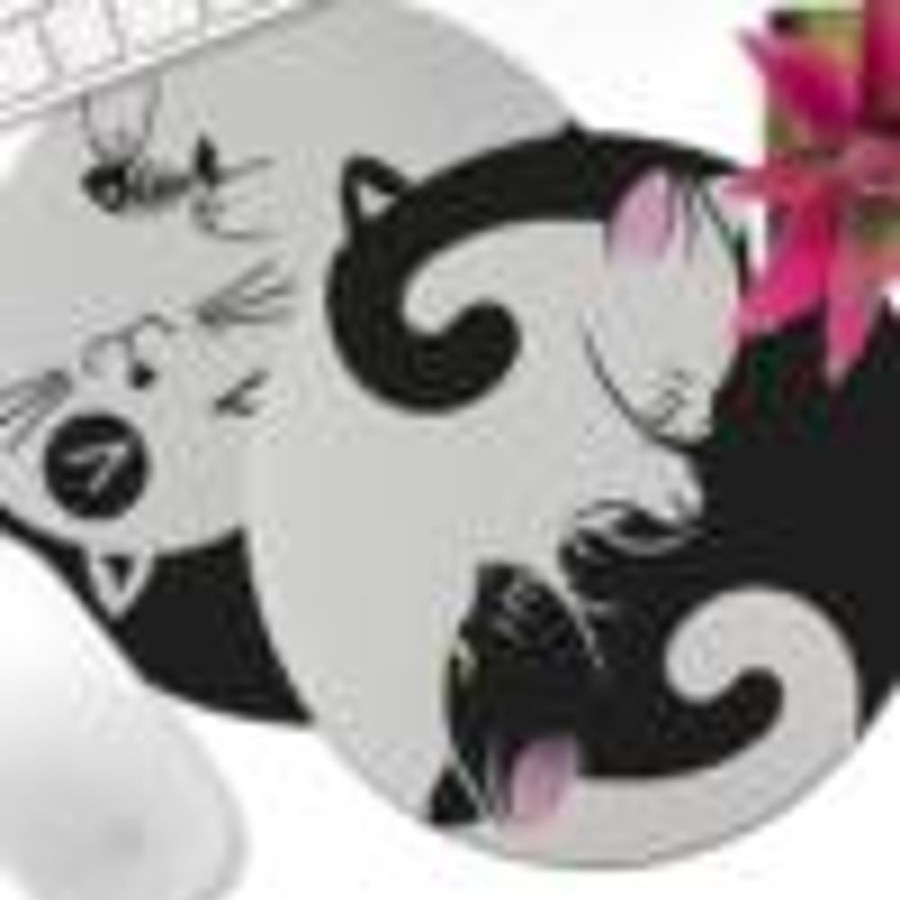 Accessories Kawaii Shop | Kawaii Black And White Neko Mouse Pad