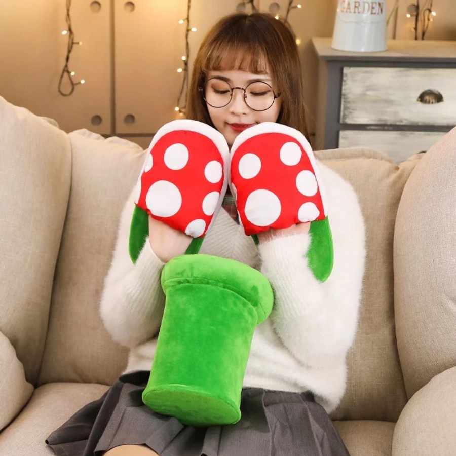 Fashion Kawaii Shop Slippers | Mario Piranha Flower Slipper