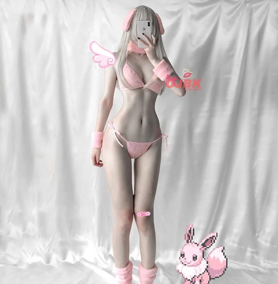 Fashion Kawaii Shop Lingerie | Pink Bunny Girl Lingerie