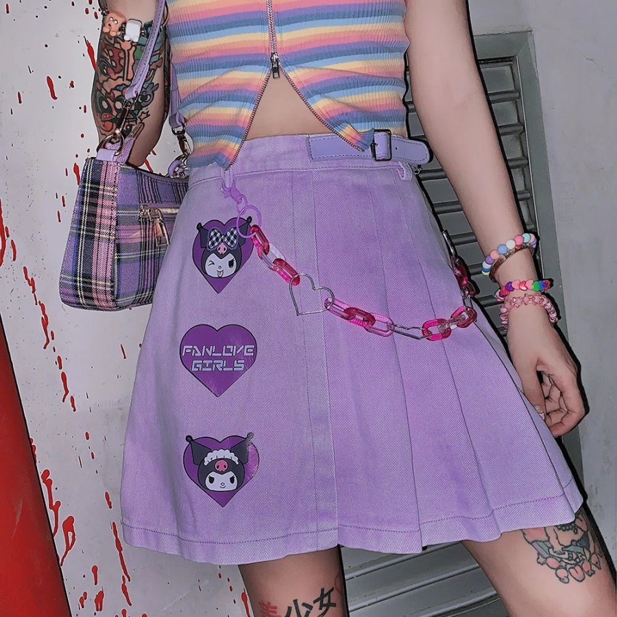 Fashion Kawaii Shop Skirts | Kawaii Anrio Kuro I Kirt Purple