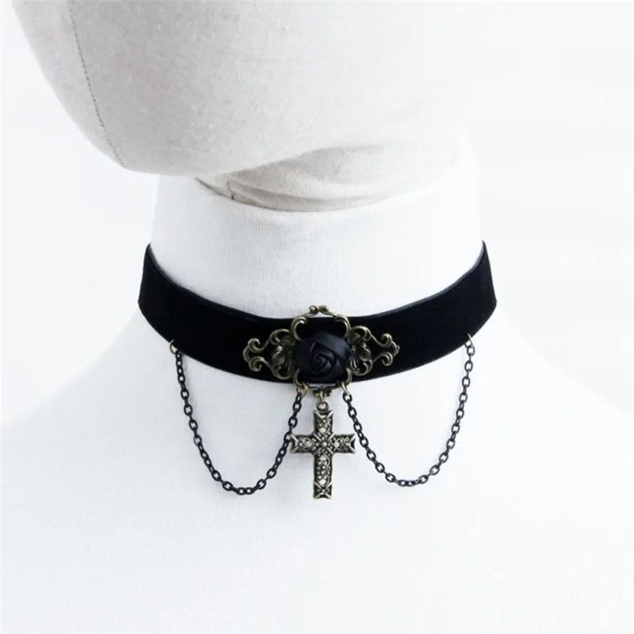 Stationary Kawaii Shop | Gothic Victorian Cross Choker