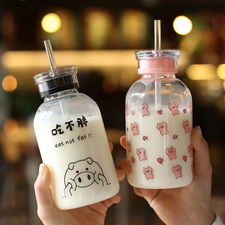 Home & Gadgets Kawaii Shop | Cute Pig Water Bottle 450 Ml