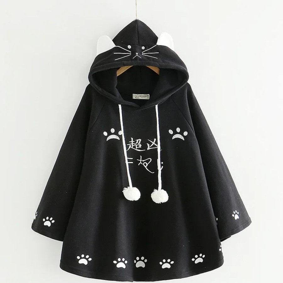 Fashion Kawaii Shop Sweaters & Hoodies | Kawaii Cat Ear Poncho