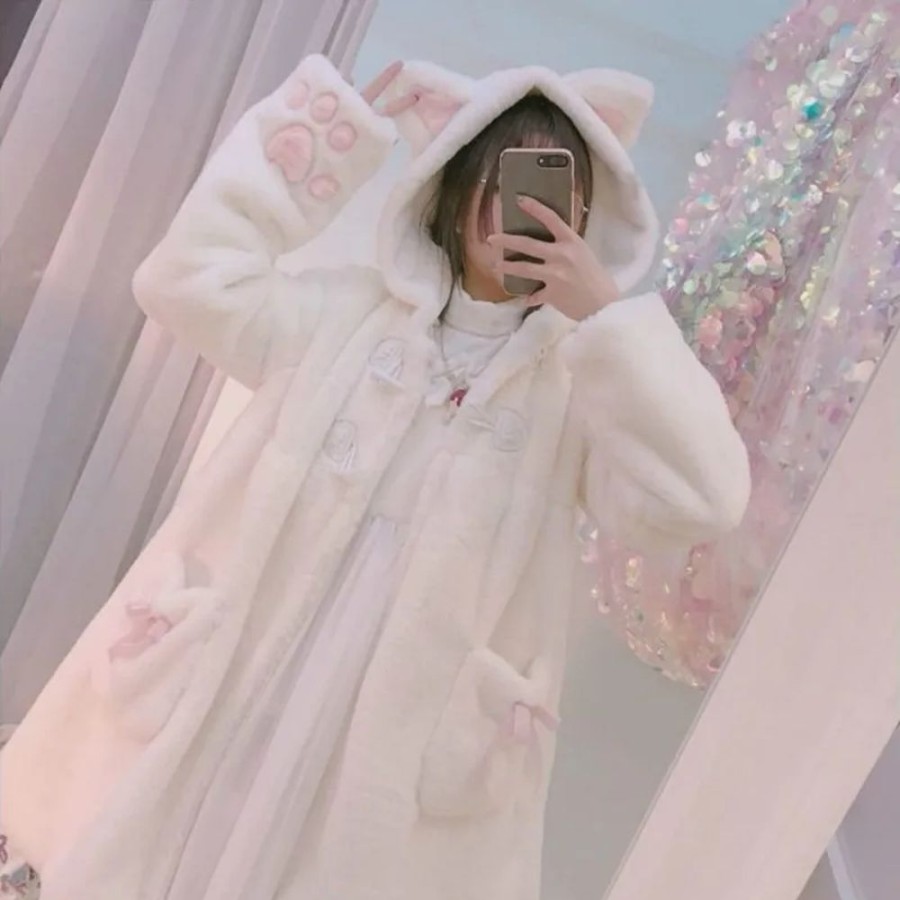 Fashion Kawaii Shop Coats & Jackets | Japanese Lolita Kitty Paw Coat