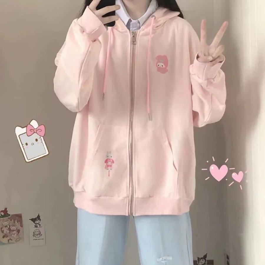 Fashion Kawaii Shop Sweaters & Hoodies | Kawaii Ani E Cardigan Hoodie