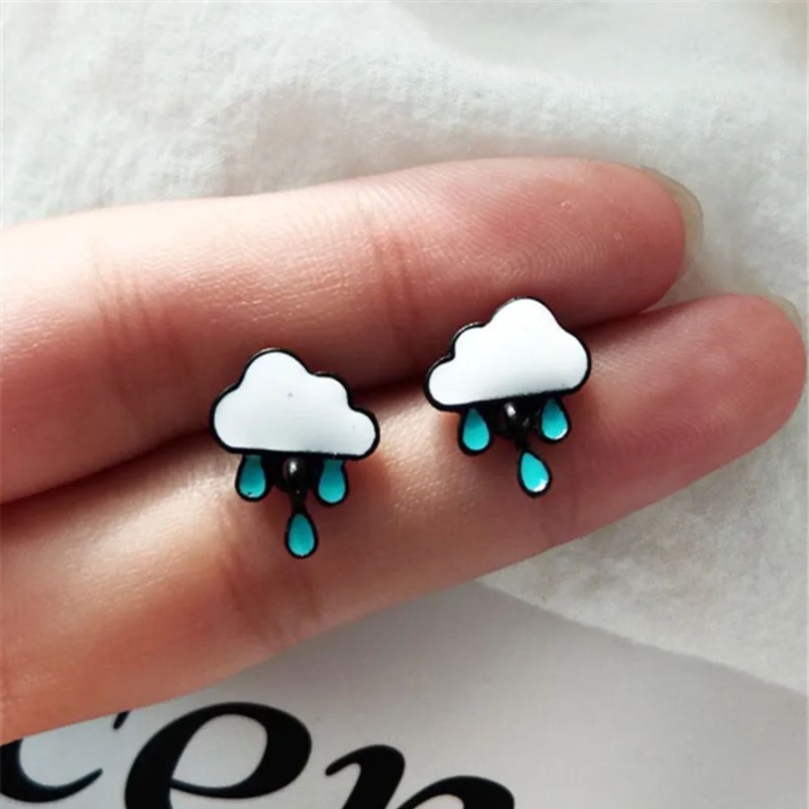 Accessories Kawaii Shop | Kawaii Rainy Cloud Earrings