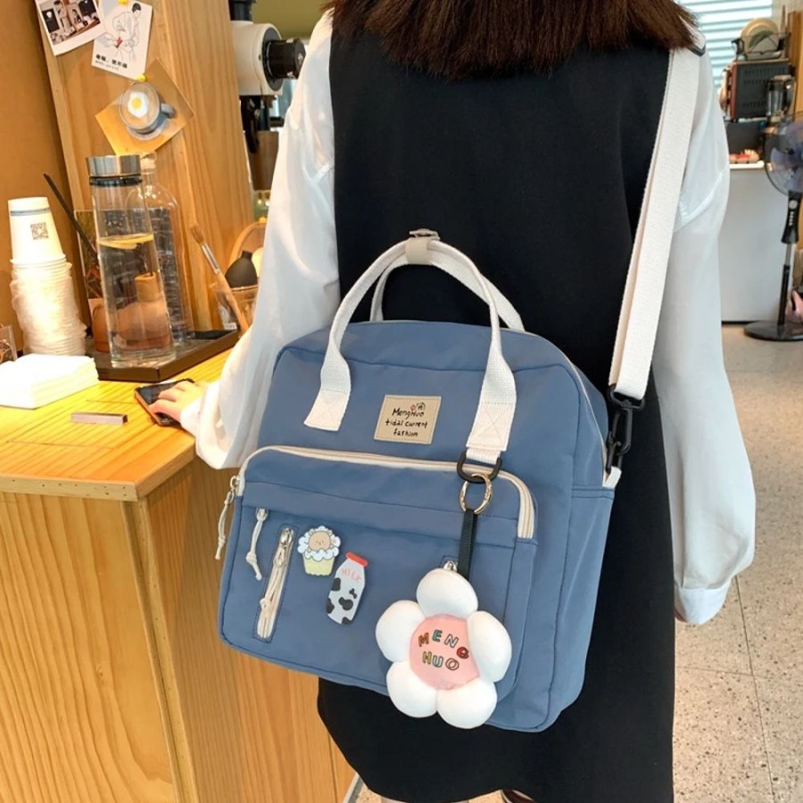 Accessories Kawaii Shop | Kawai Harajuku Cute Stickers Ring Buckle Flower Backpack