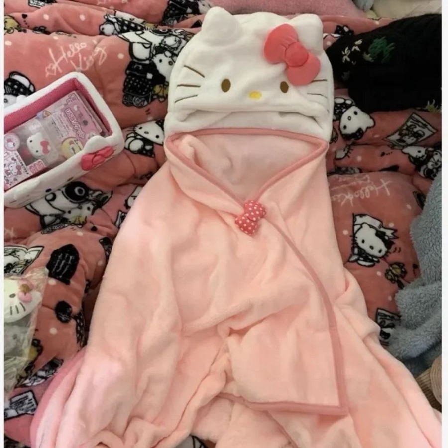 Fashion Kawaii Shop Coats & Jackets | Hello Kitty Kawaii Pink Cloak Blanket