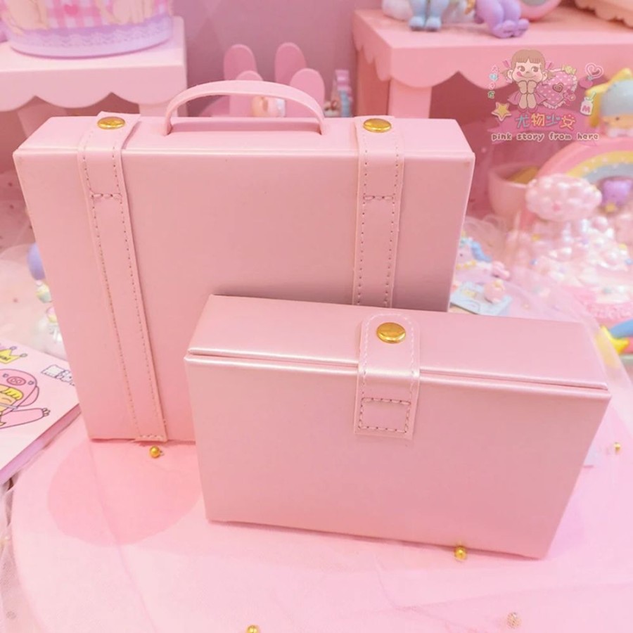 Accessories Kawaii Shop | Pink Jewlery Leather Box