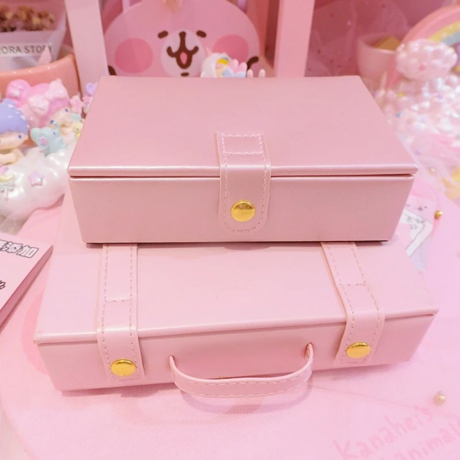 Accessories Kawaii Shop | Pink Jewlery Leather Box