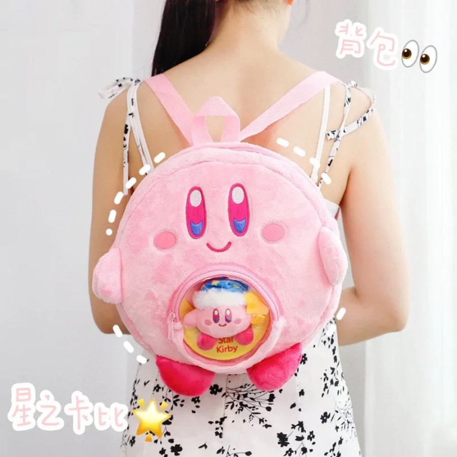 Accessories Kawaii Shop | Kawaii Plush Rounded Kirby Backpack