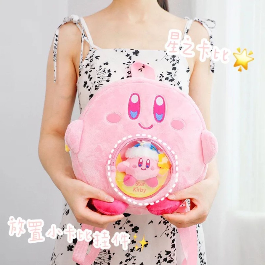 Accessories Kawaii Shop | Kawaii Plush Rounded Kirby Backpack