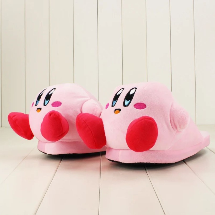 Fashion Kawaii Shop Slippers | Kawaii Pink Kirby Plush Slippers