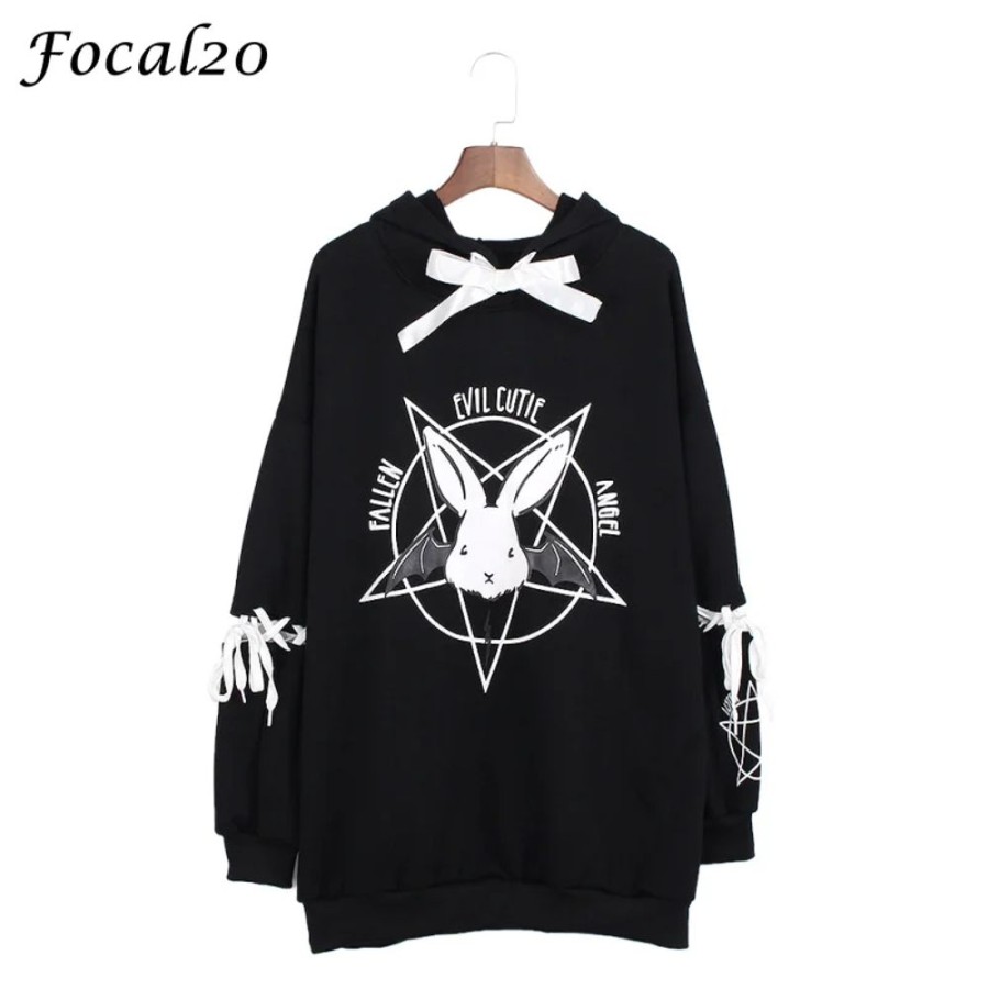 Fashion Kawaii Shop Sweaters & Hoodies | Harajuku Pentagram Bunny Sweetshirt