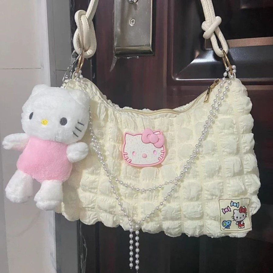 Accessories Kawaii Shop | Sanrio Hello Kitty Pearl Chain Tote