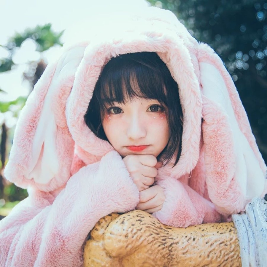 Fashion Kawaii Shop Coats & Jackets | Kawaii Bunny Hooded Pink Winter Coat