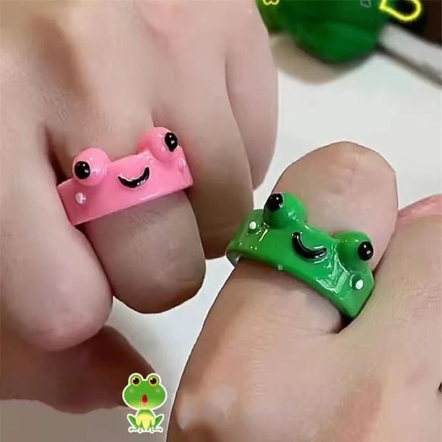 Accessories Kawaii Shop | 2Pcs Kawaii Lovers Frog Rings