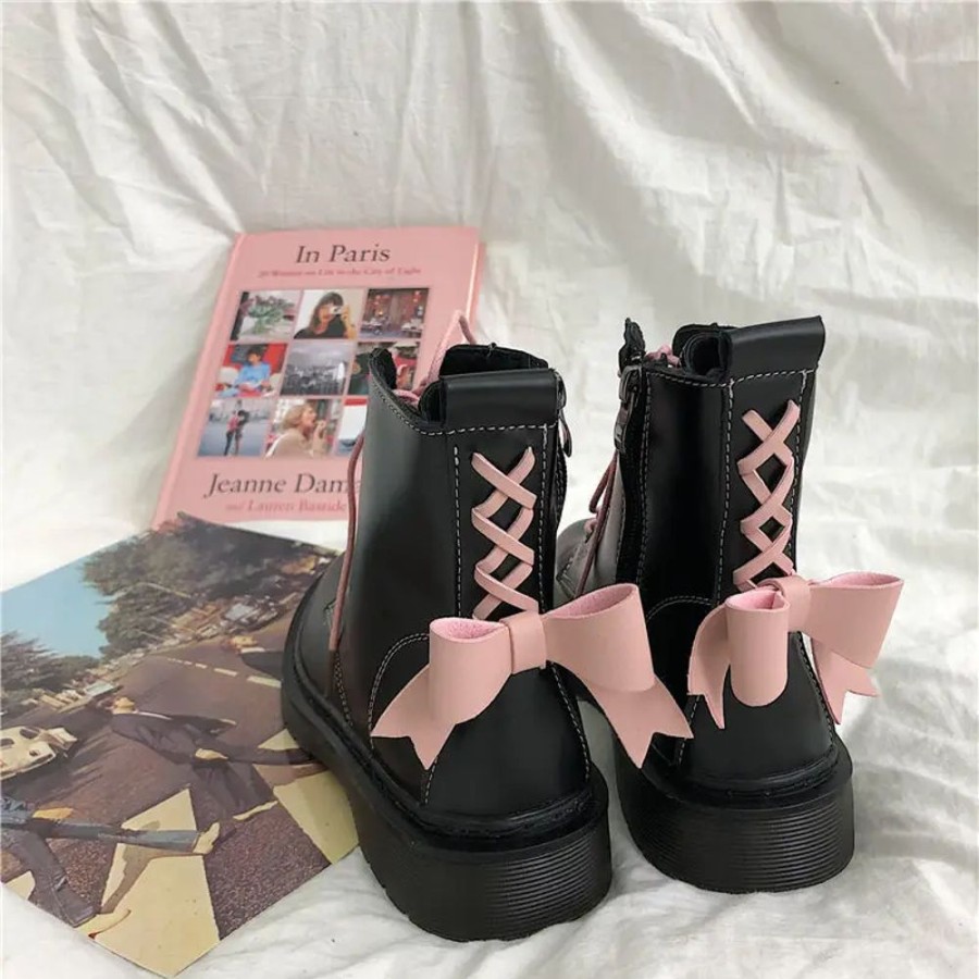 Fashion Kawaii Shop Shoes & Boots | Lolita Bow Ankle Boots