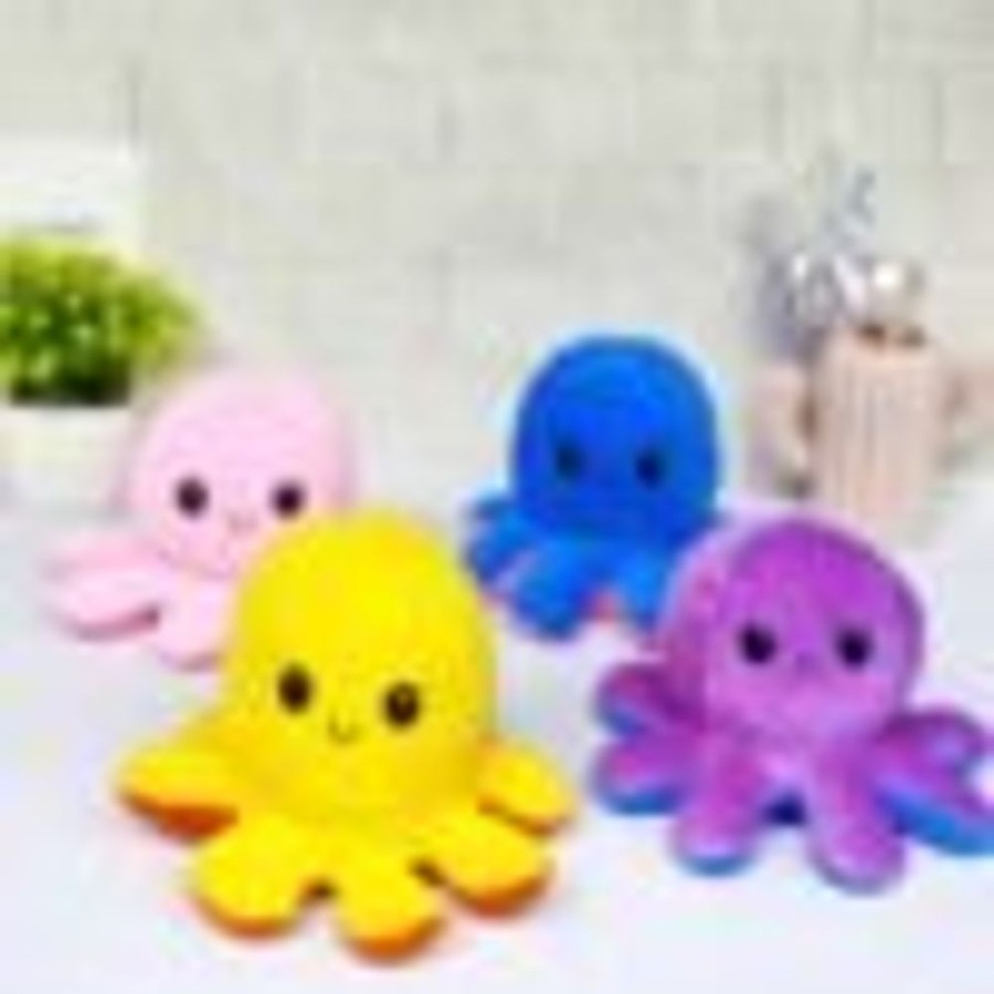 Toys Kawaii Shop | Kawaii Emotion Double-Sided Reversible Flip Octopus, Kitty, Dog, Pokemon Tea Plushies