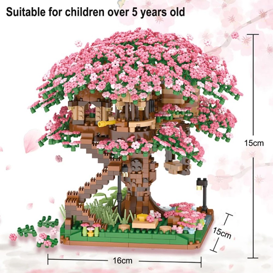 Toys Kawaii Shop | Cherry Blossom Sakura Tree House Blocks