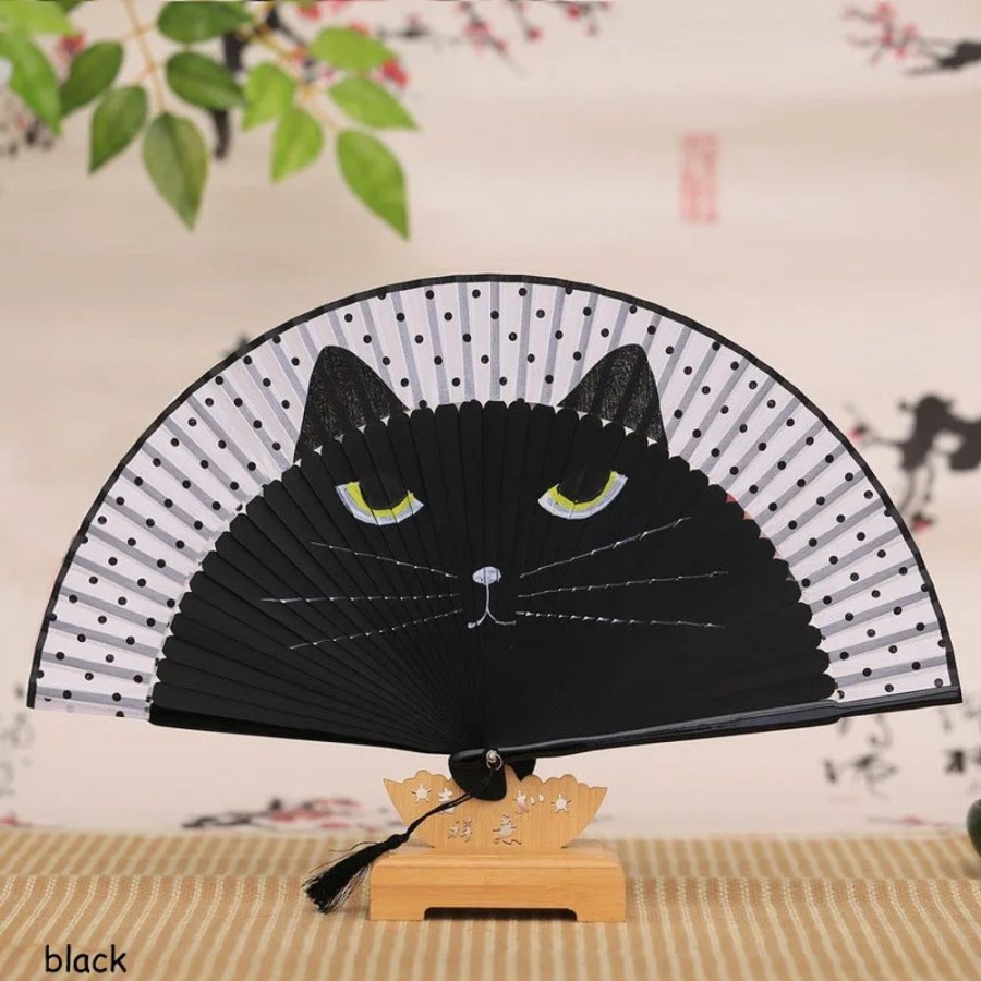 Accessories Kawaii Shop | Kawaii Hand Folding Cat Fan