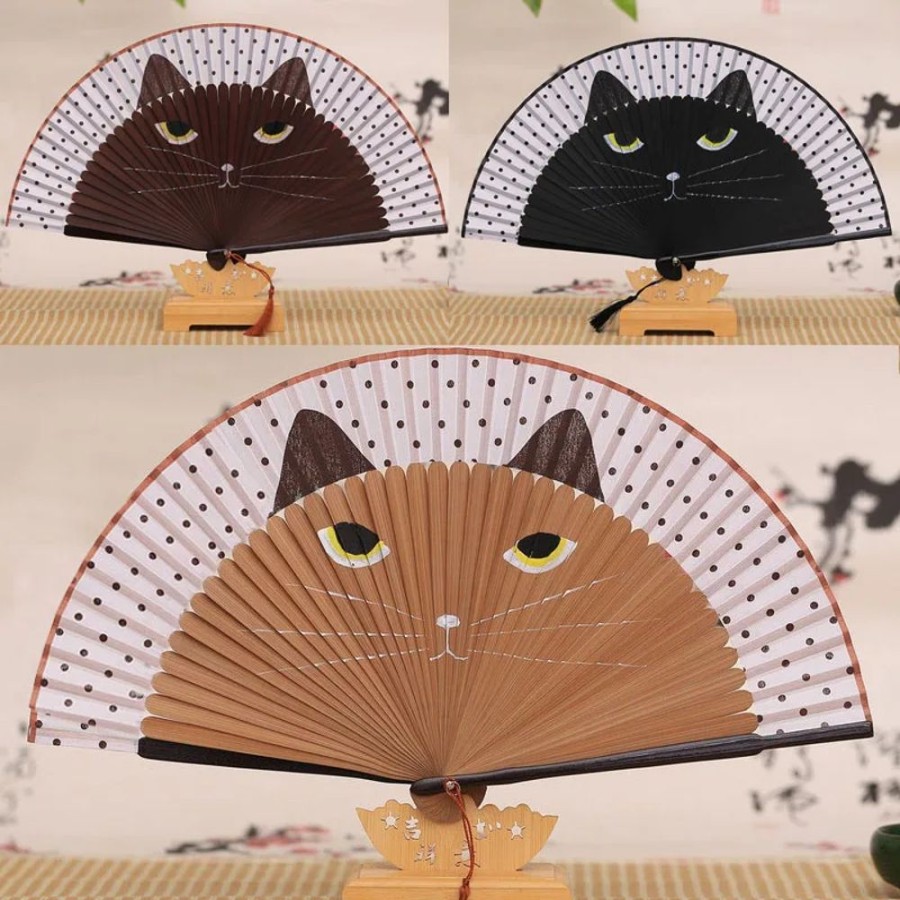 Accessories Kawaii Shop | Kawaii Hand Folding Cat Fan