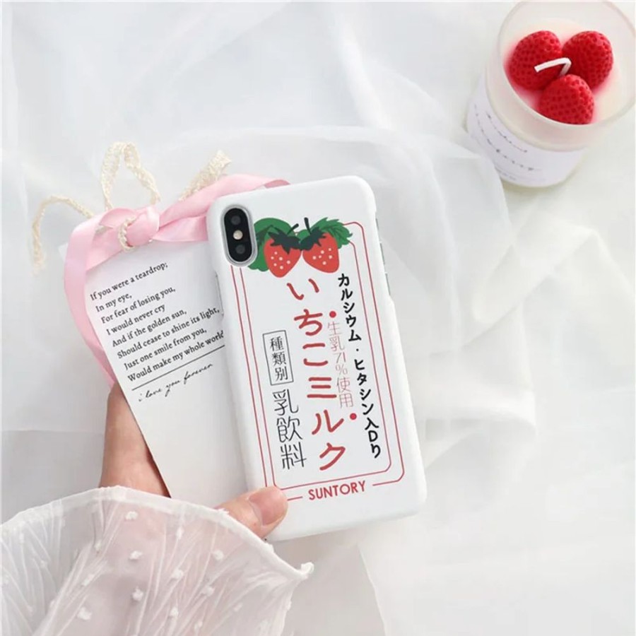 Home & Gadgets Kawaii Shop | Kawaii Strawberry Milk Iphone Case