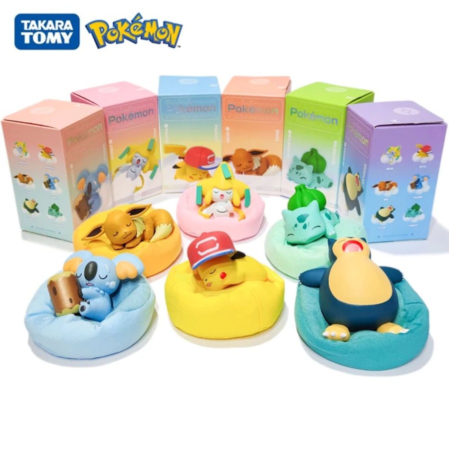 Toys Kawaii Shop | Sleeping Pokemon Starry Dream Series Figures With Plush Base